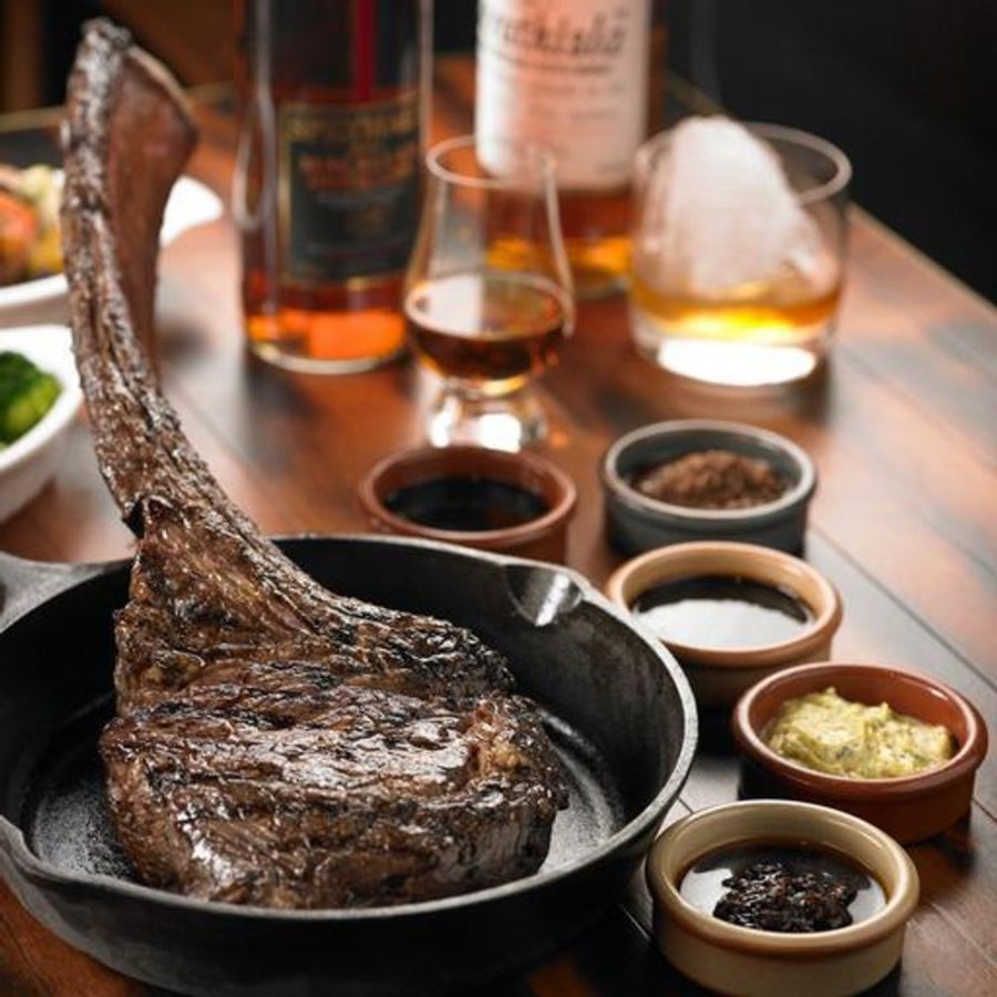 Bedrock Bar & Grill's Tomahawk Steak & Wine Set ($288)